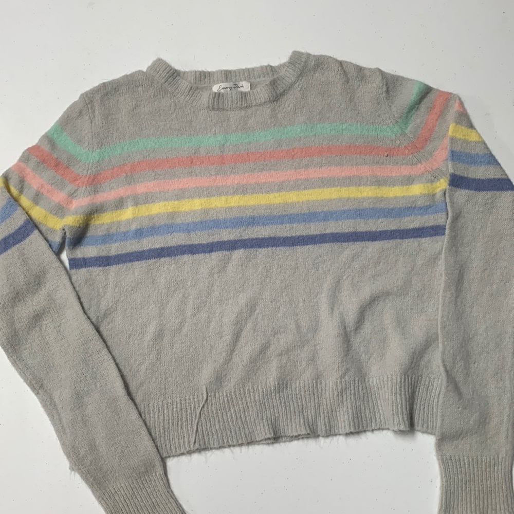 Cropped striped sweater